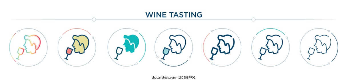 wine tasting vector line icon. Simple element illustration. wine tasting outline icon from alcohol concept. Can be used for web and mobile