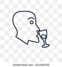 Wine tasting vector outline icon isolated on transparent background, high quality linear Wine tasting transparency concept can be used web and mobile
