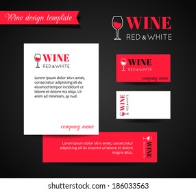 Wine template identity design.