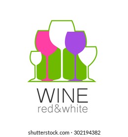 Wine - template logo for the bar, the restaurant, the wine list, the menu, the sommelier.