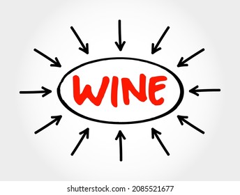 Wine text with arrows, concept for presentations and reports