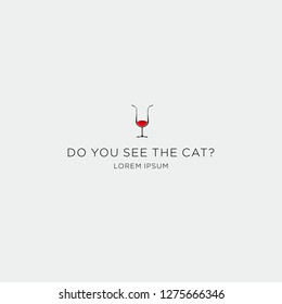 Wine tiger or cat logo 