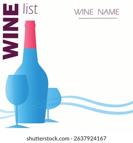 Wine time, restaurant menu, pub poster, party, drinking. Banner, wine list, sommelier, red wine, chardonnay, cabernet, cocktail