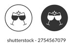 Wine toast icon clipart element. stroke art design graphics