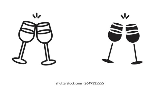 Wine toast icon Design Illustrations. editable web icons