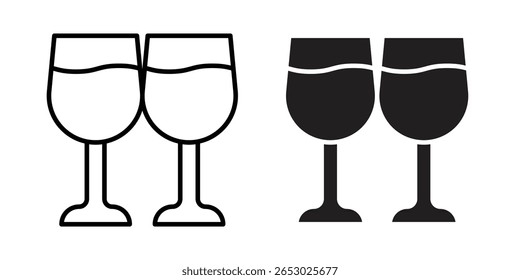 Ícone de brinde de vinho Design de logotipo Modelo de vetor Ilustração
