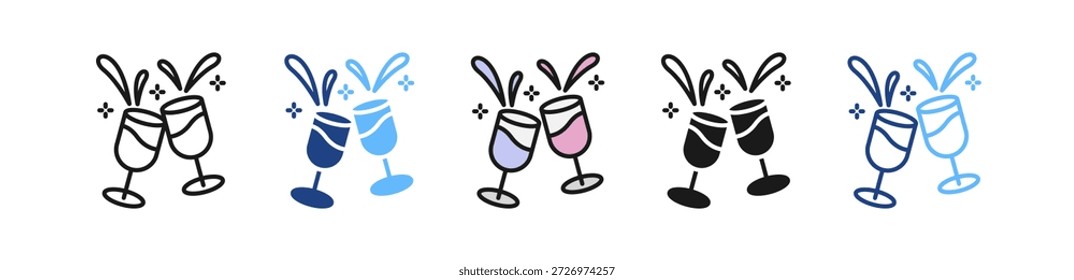 Wine Toast Symbol Mehrere Vektorgrafik