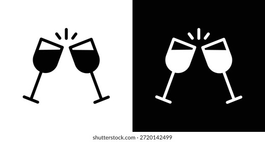 Diseño de Vector de conjunto de iconos de brindis de vino para concepto móvil y Diseño web.