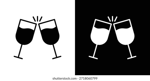 Ícone de torrada de vinho. Pictograma simples de alta qualidade. Estilo sólido moderno