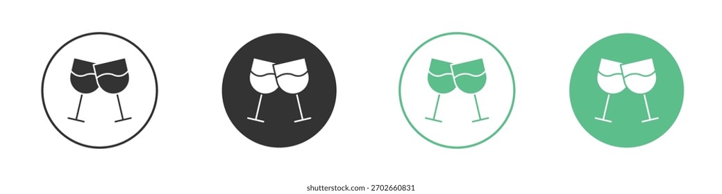 Wine toast icon vector, filled flat sign, solid pictogram