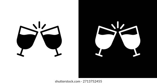 Ícone de torrada de vinho. Ilustração vetorial. Silhueta em preto