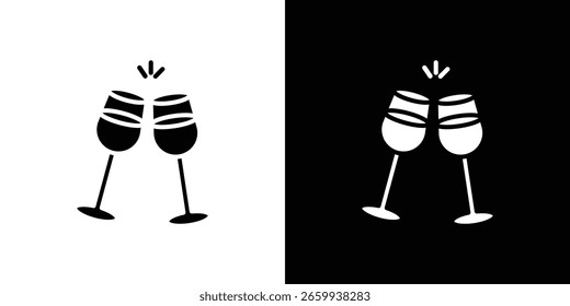 Plantilla del logotipo del Vector del icono de la tostada del vino para el gráfico y el Diseño web.