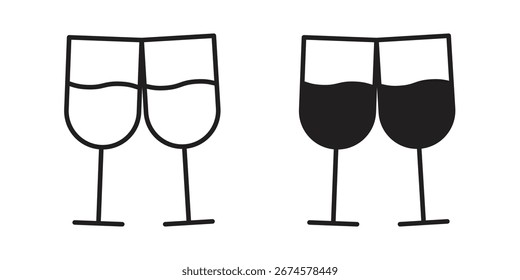 Wine toast icon vector, sign and symbol for design, website or apps elements.
