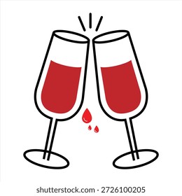 Icono de tostadas de vino para Web y App. Ilustración vectorial eps