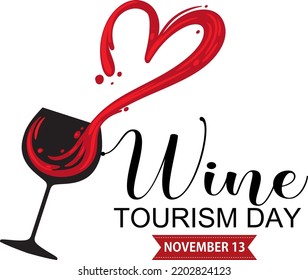 Wine Tourism Day Font Logo Design illustration