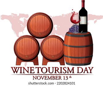 Wine Tourism Day Poster Template illustration