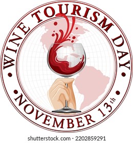 Wine Tourism Day Poster Template illustration