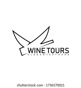 wine tours logo design vector