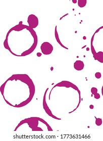 Wine trace. Splashed wine, a trace of a glass with red, on a white background.