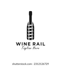 wine train rail vector illustration logo design