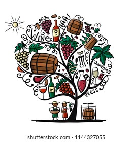 Wine tree, sketch for your design