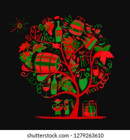 Wine tree, sketch for your design