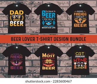 Wine T-shirt Design Bundle, Editable Vector Files