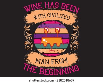 Wine t-shirt design vector file