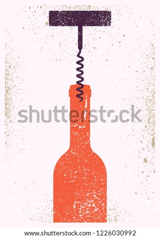 Wine typographical vintage style grunge poster design. Retro vector illustration.