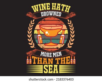 Archivo vectorial de diseño de camisetas de tipografía de vino