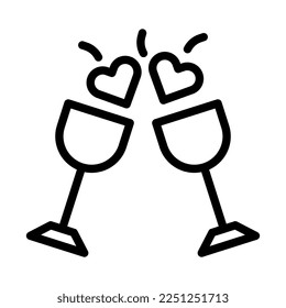 wine valentine icon outline style illustration vector and logo. Icon sign from modern collection for web. Nice design perfect.