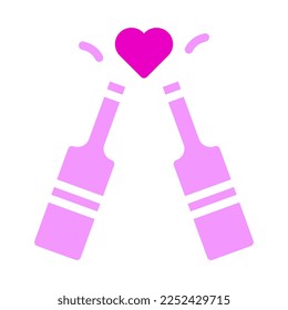 wine valentine icon solid pink style illustration vector and logo. Icon sign from modern collection for web. Nice design perfect.