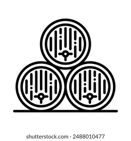 Icono de la bóveda de vino. Icono de línea simple. Aislar sobre fondo blanco.