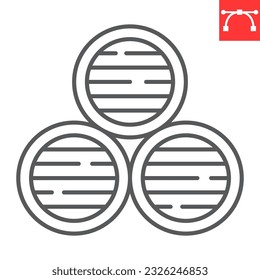 Wine vault line icon, fermentation and alcohol, wine cellar vector icon, vector graphics, editable stroke outline sign, eps 10.