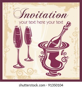 Wine vector background, great for invitations, wine cards and menus.