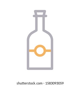 wine vector  color line icon