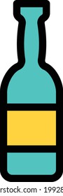 wine vector color line icon
