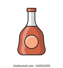 wine vector flat color icon 