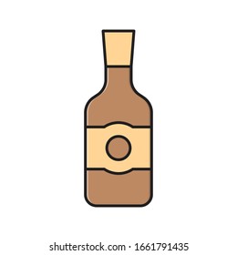 wine vector flat color icon  