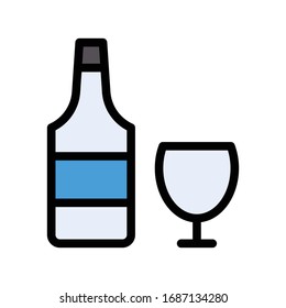 wine vector flat color icon 