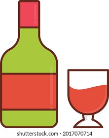 icono de color plano del vector de vino