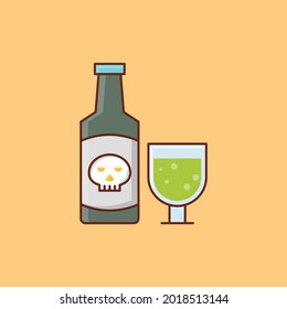 wine vector flat color icon