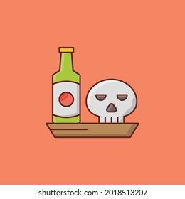 wine vector flat color icon