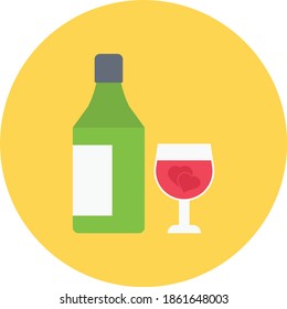 wine vector flat colour icon
