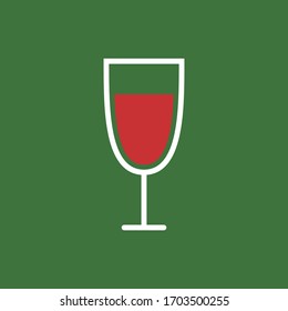 Vector de vino. Diseño del logo de cristal de vino. Símbolo del doodle de cristal de vino.