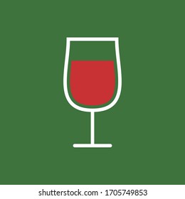 Wine vector. Wine glass logo design. Wine glass doodle symbol.