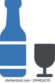 wine vector glyph color icon