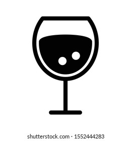 wine vector glyph flat icon