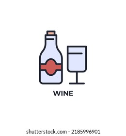wine vector icon. Colorful flat design vector illustration. Vector graphics