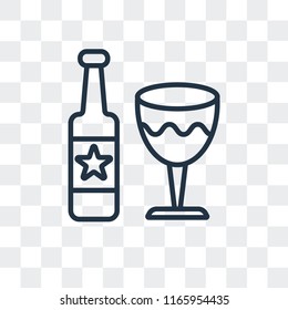 Wine vector icon isolated on transparent background, Wine logo concept